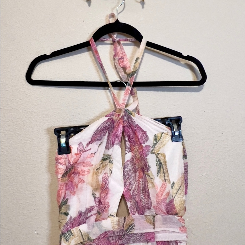 Speechless Pink Floral Tiered Formal Dress. Lined.  Size 4 - Picture 3 of 5